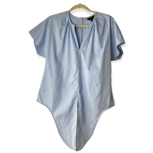 J Crew Light Blue Waist Tie Buttons Down Back Blouse Top. Size XS - Picture 1 of 6